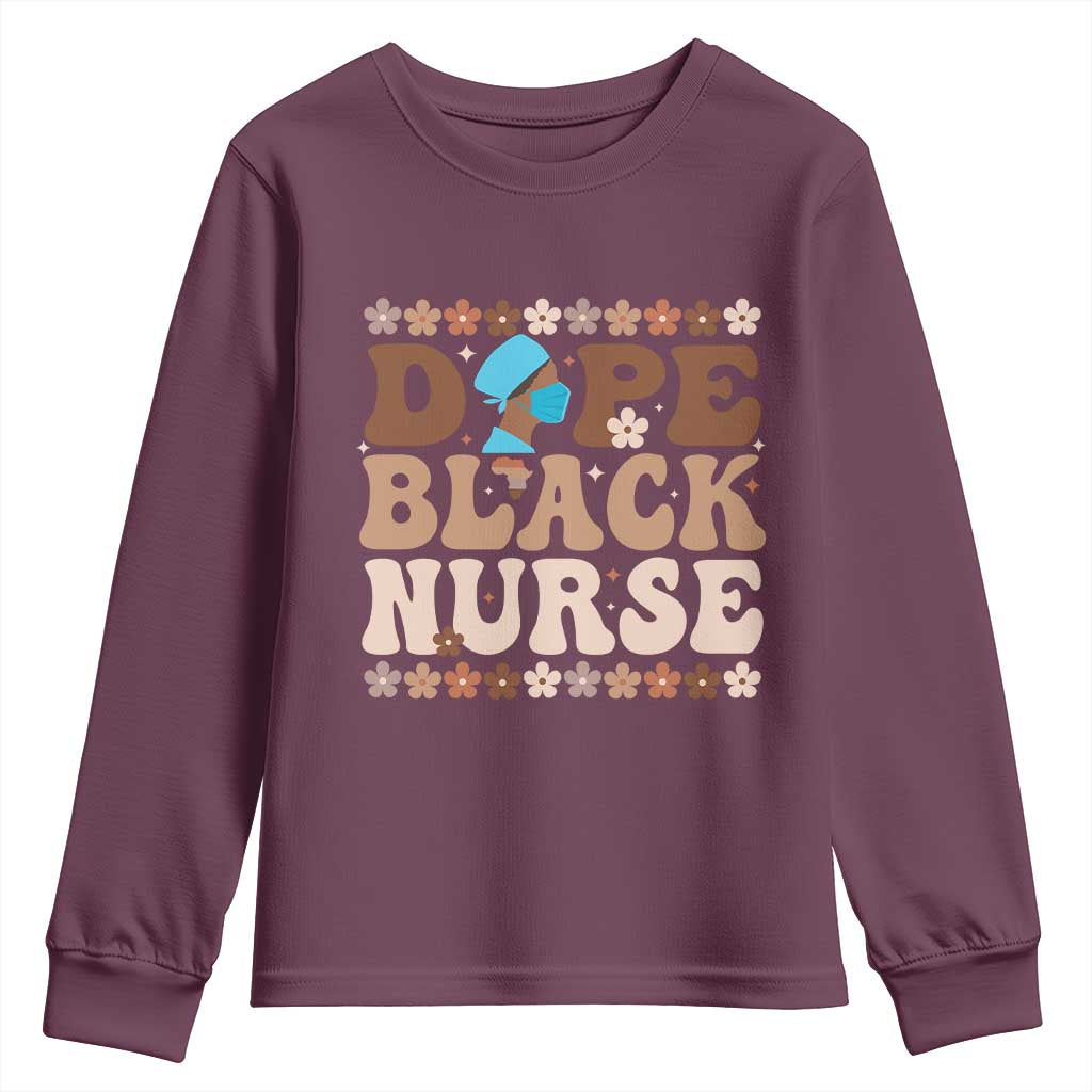 Dope Black Nurse Youth Sweatshirt African American Black Nurse Gift - African Pride