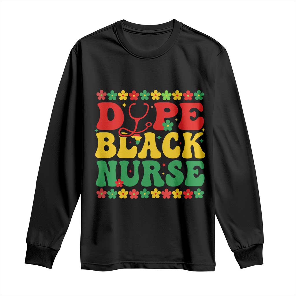 Melanin Queen Nursing Black History Month Gift Long Sleeve Shirt Dope Black Nurse