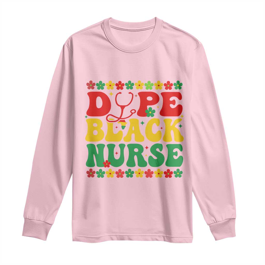 Melanin Queen Nursing Black History Month Gift Long Sleeve Shirt Dope Black Nurse