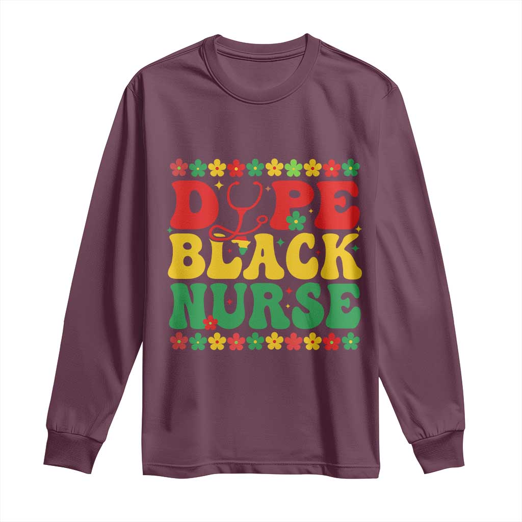 Melanin Queen Nursing Black History Month Gift Long Sleeve Shirt Dope Black Nurse