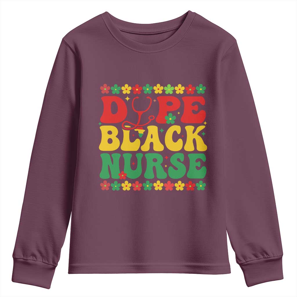 Melanin Queen Nursing Black History Month Gift Youth Sweatshirt Dope Black Nurse