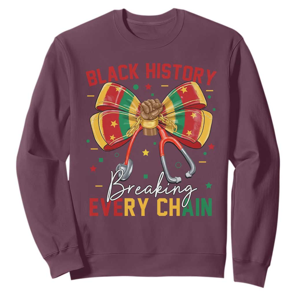 Black History Breaking Every Chain Sweatshirt Gift For Black Nurse - African Pride
