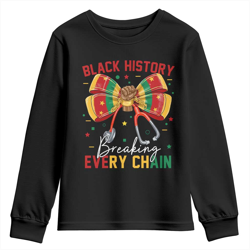 Black History Breaking Every Chain Youth Sweatshirt Gift For Black Nurse - African Pride