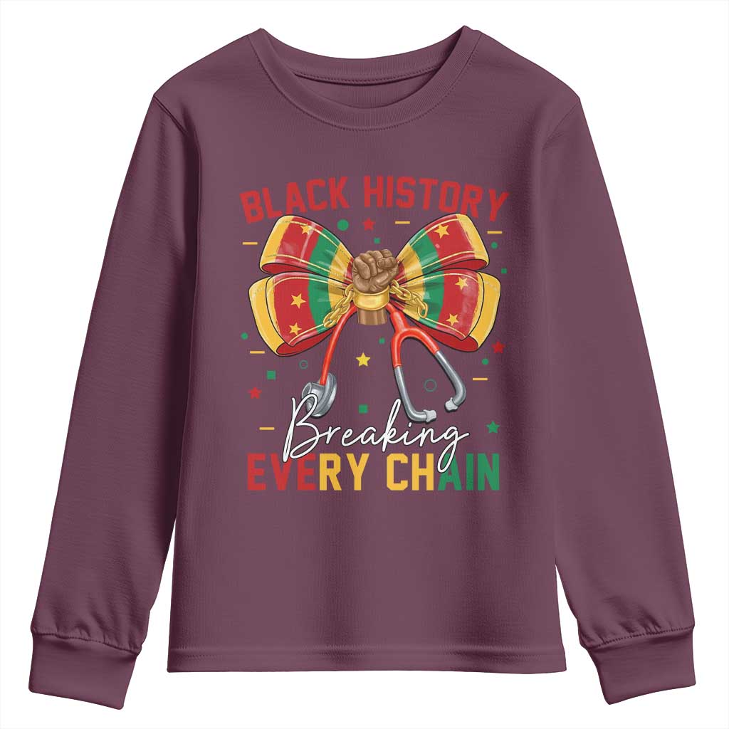 Black History Breaking Every Chain Youth Sweatshirt Gift For Black Nurse - African Pride