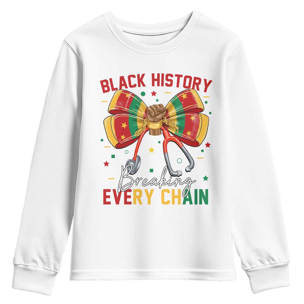 Black History Breaking Every Chain Youth Sweatshirt Gift For Black Nurse - African Pride