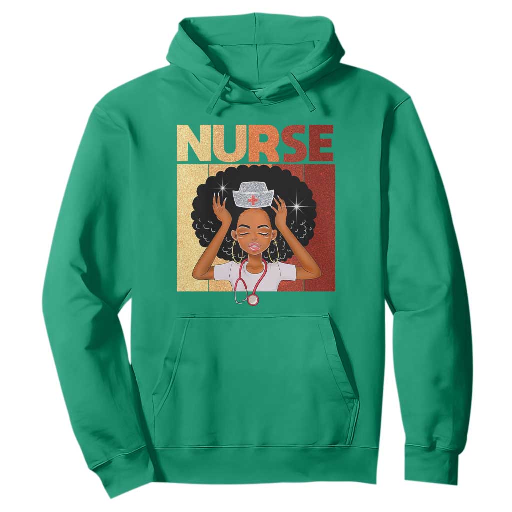 Strong Black Nurse Hoodie Black History Medical Professional Gift - African Pride