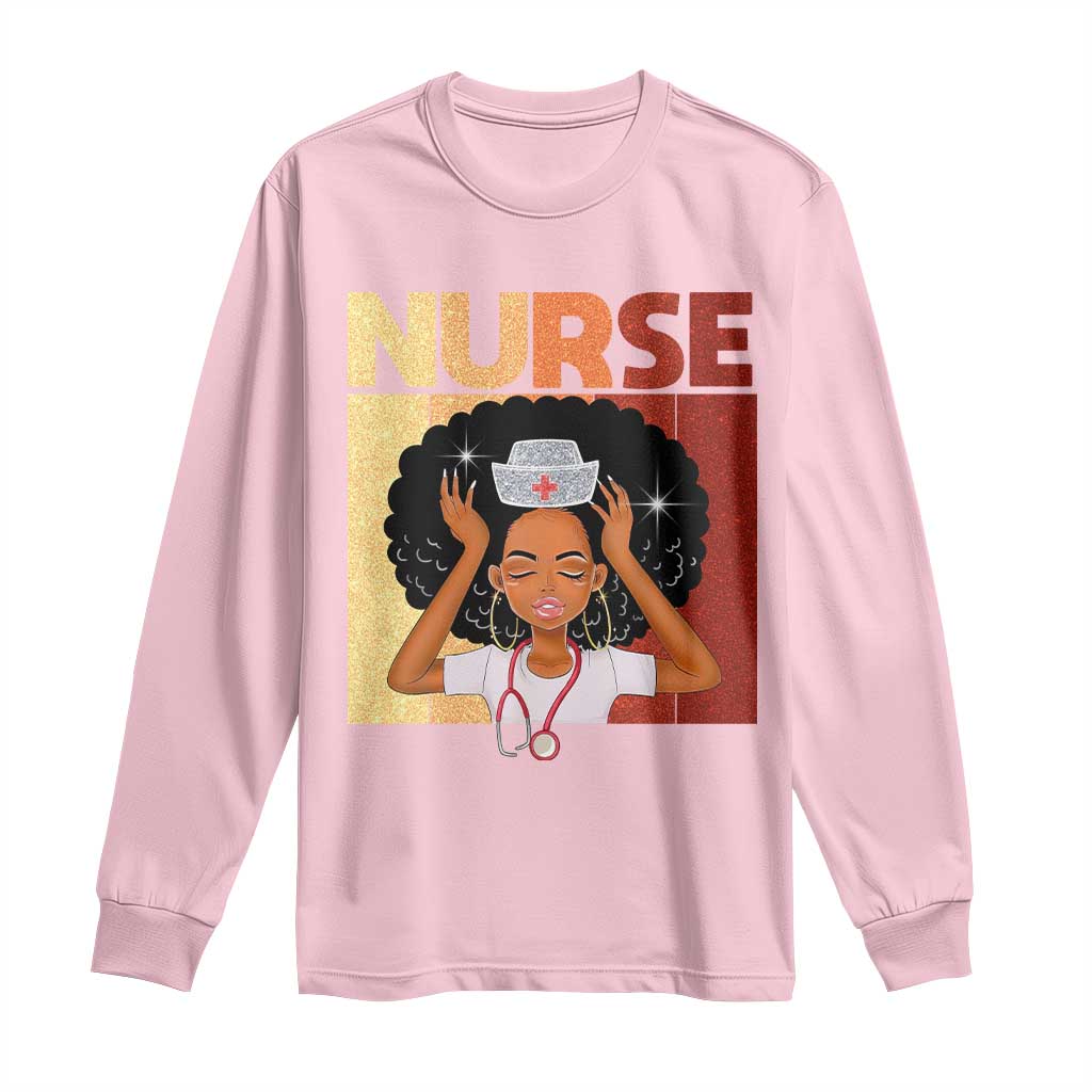 Strong Black Nurse Long Sleeve Shirt Black History Medical Professional Gift - African Pride