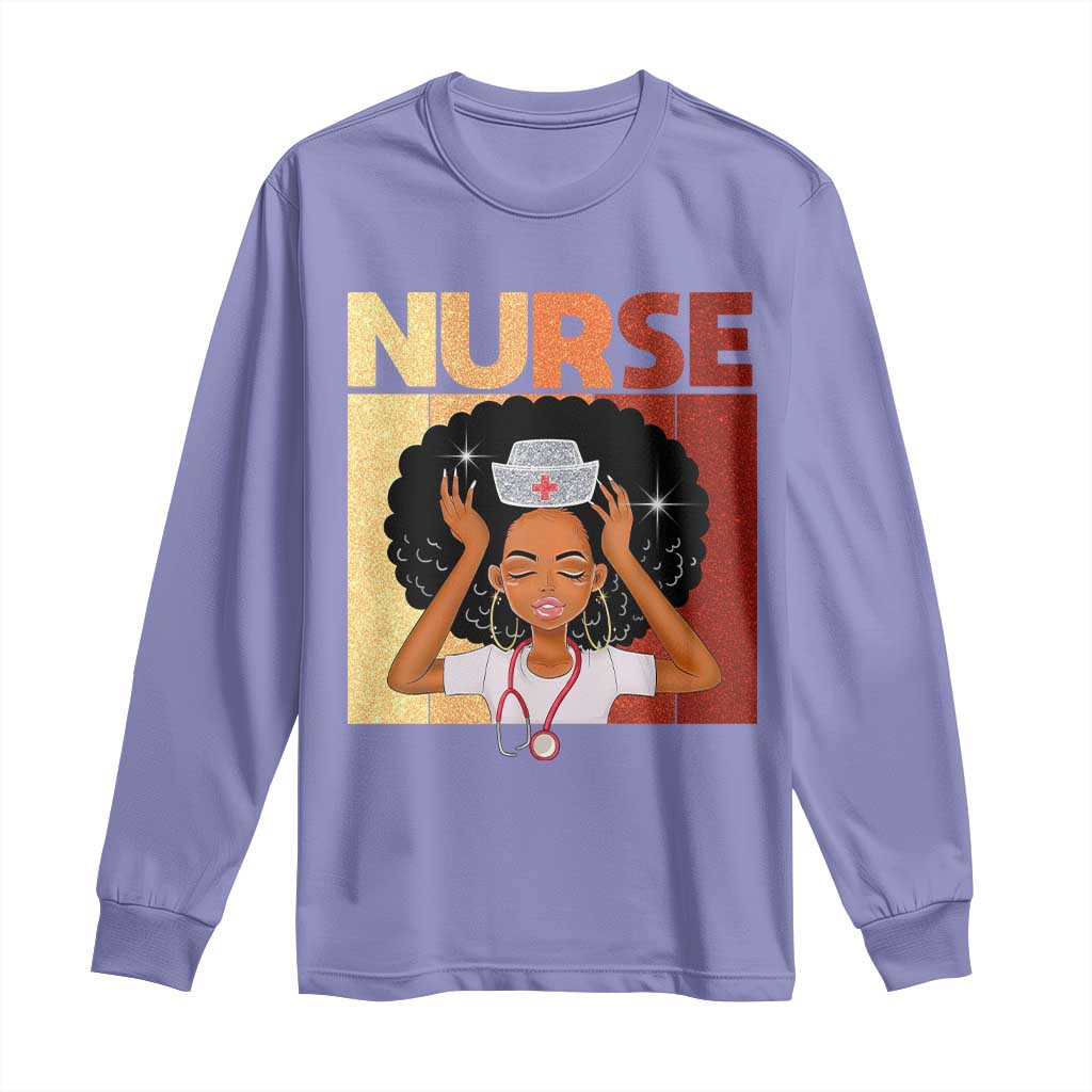 Strong Black Nurse Long Sleeve Shirt Black History Medical Professional Gift - African Pride