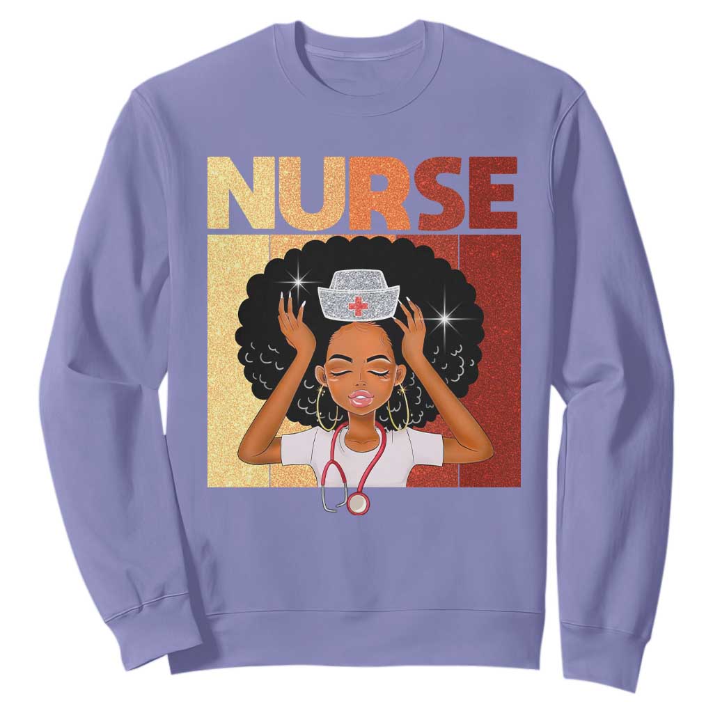 Strong Black Nurse Sweatshirt Black History Medical Professional Gift - African Pride