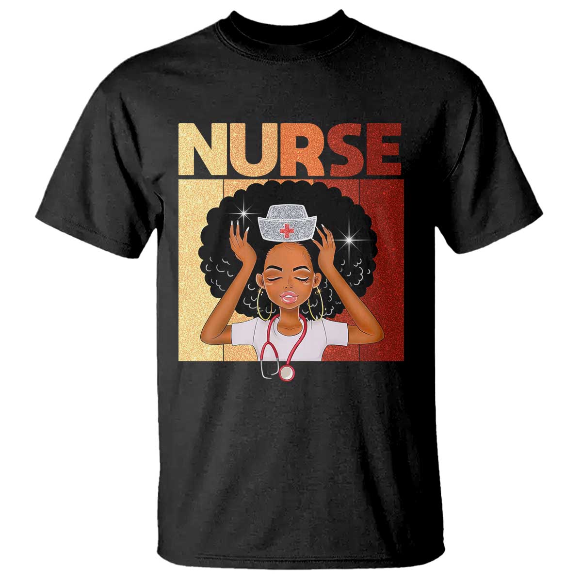 Strong Black Nurse T Shirt Black History Medical Professional Gift - African Pride