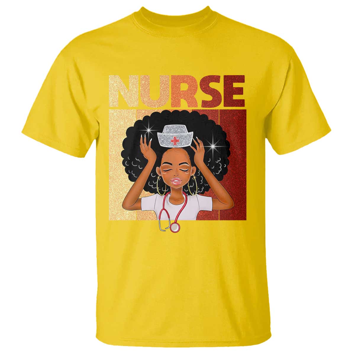 Strong Black Nurse T Shirt Black History Medical Professional Gift - African Pride