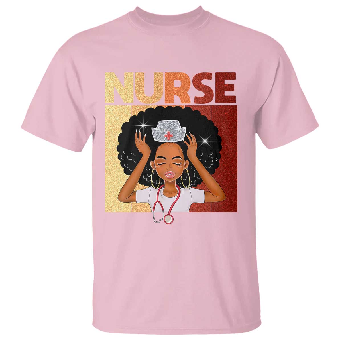 Strong Black Nurse T Shirt Black History Medical Professional Gift - African Pride