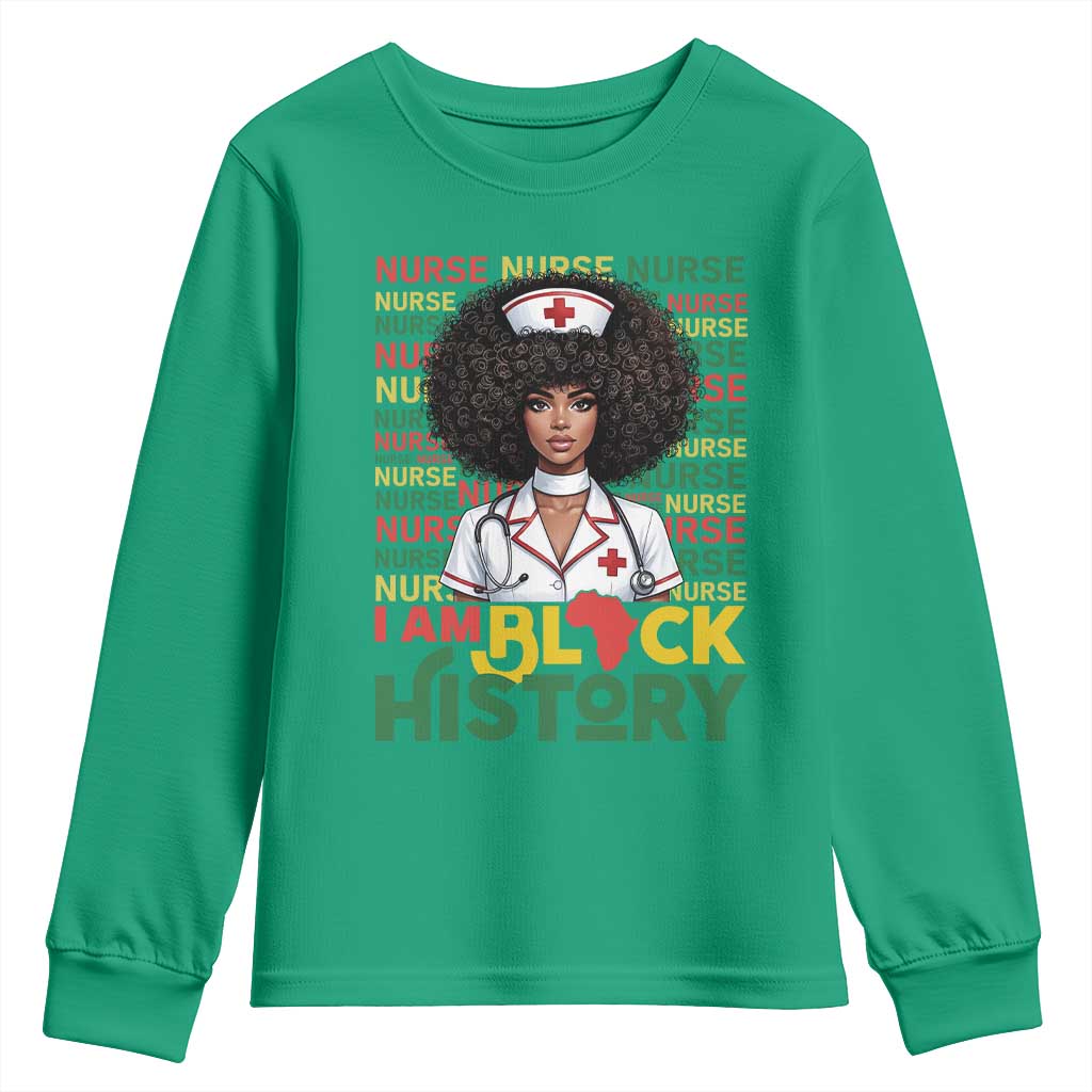 I Am Black History Youth Sweatshirt Black History Month Nurse Gift - African Pride