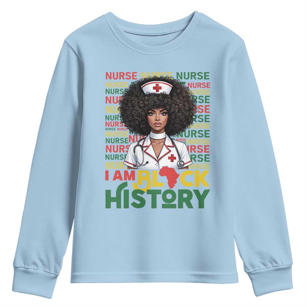 I Am Black History Youth Sweatshirt Black History Month Nurse Gift - African Pride