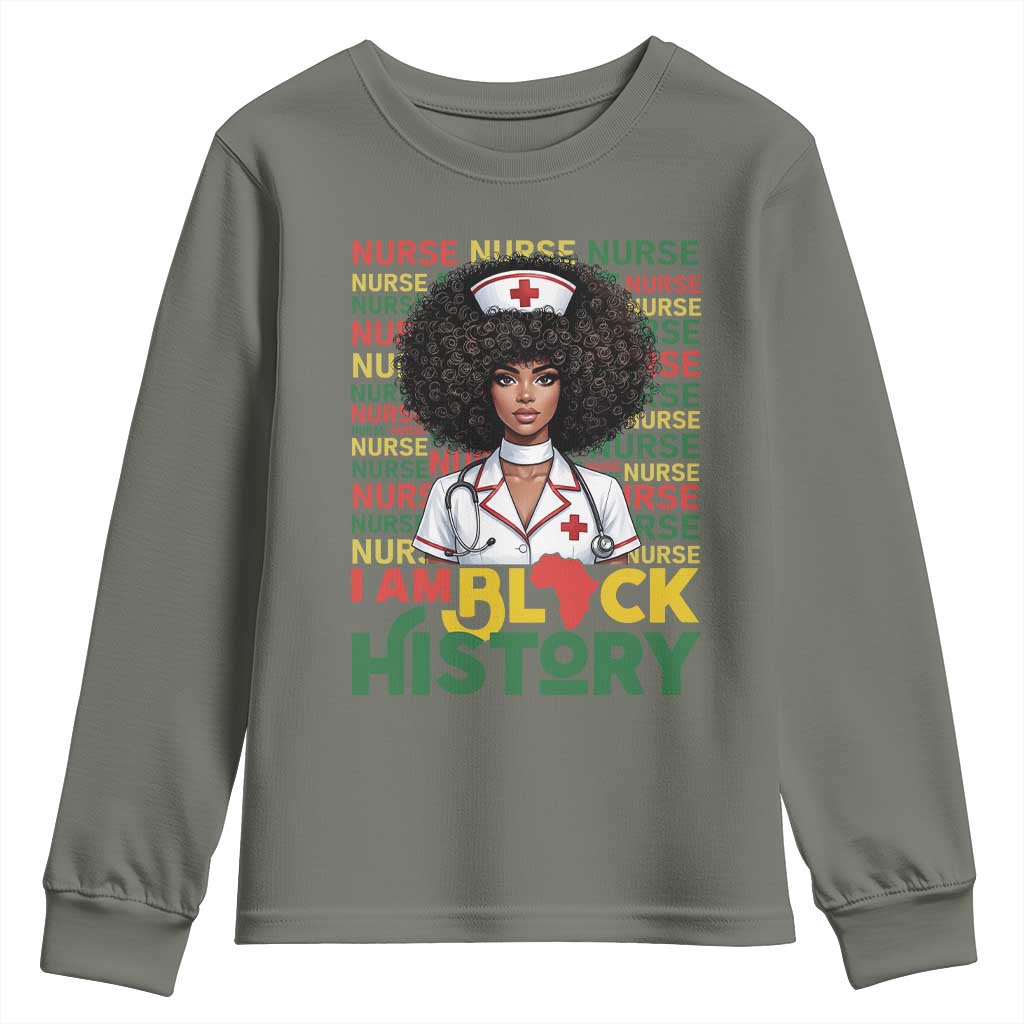 I Am Black History Youth Sweatshirt Black History Month Nurse Gift - African Pride
