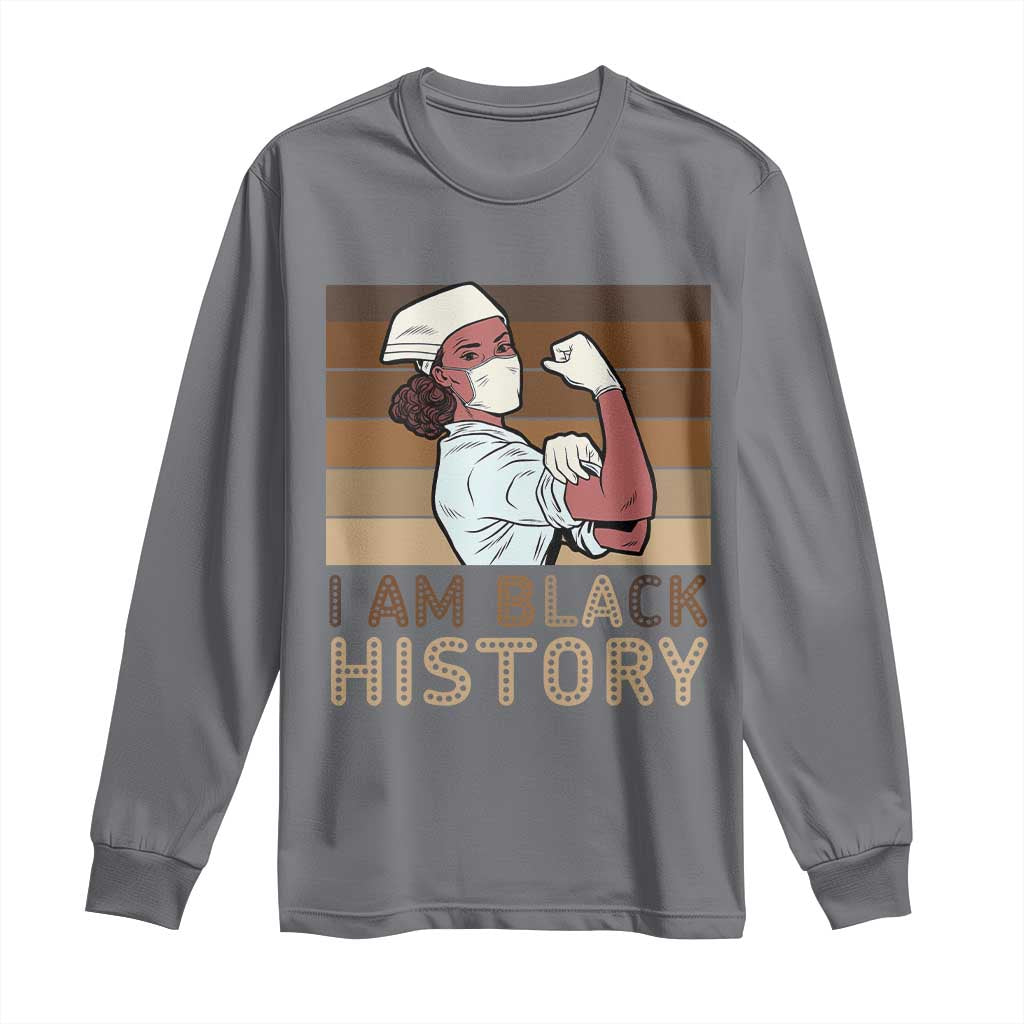 Proud Black Nurse Long Sleeve Shirt I Am Black History - African Pride
