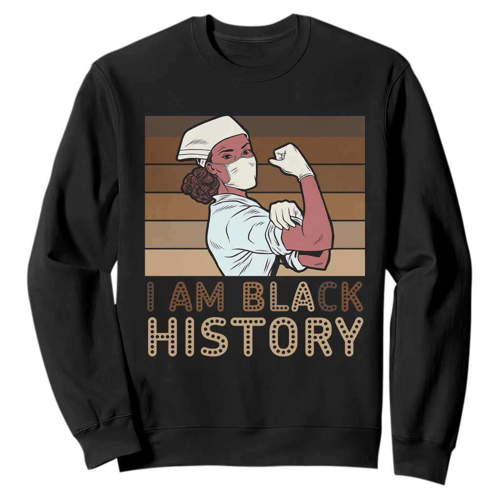 Proud Black Nurse Sweatshirt I Am Black History - African Pride