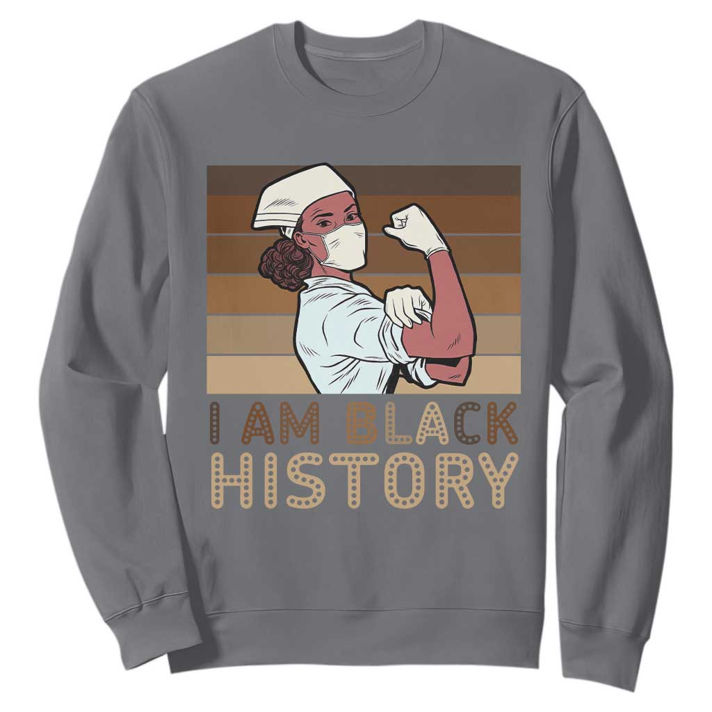 Proud Black Nurse Sweatshirt I Am Black History - African Pride