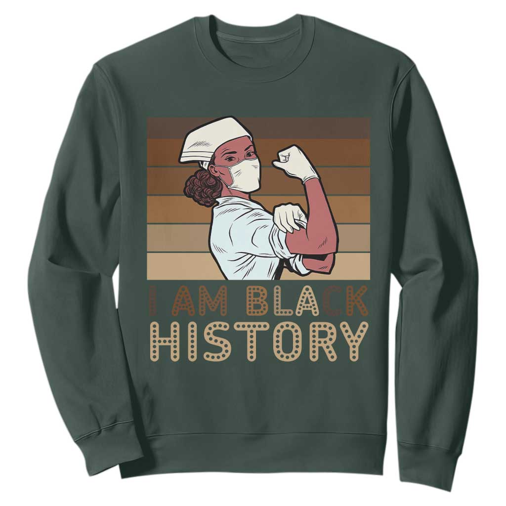 Proud Black Nurse Sweatshirt I Am Black History - African Pride