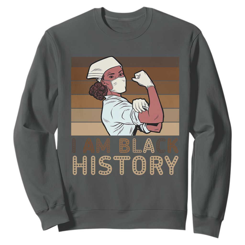 Proud Black Nurse Sweatshirt I Am Black History - African Pride