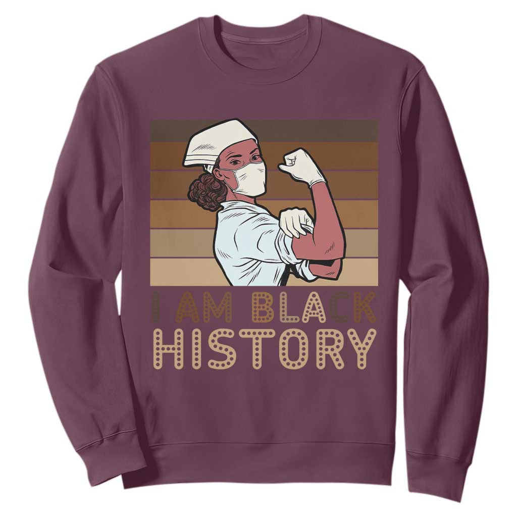 Proud Black Nurse Sweatshirt I Am Black History - African Pride