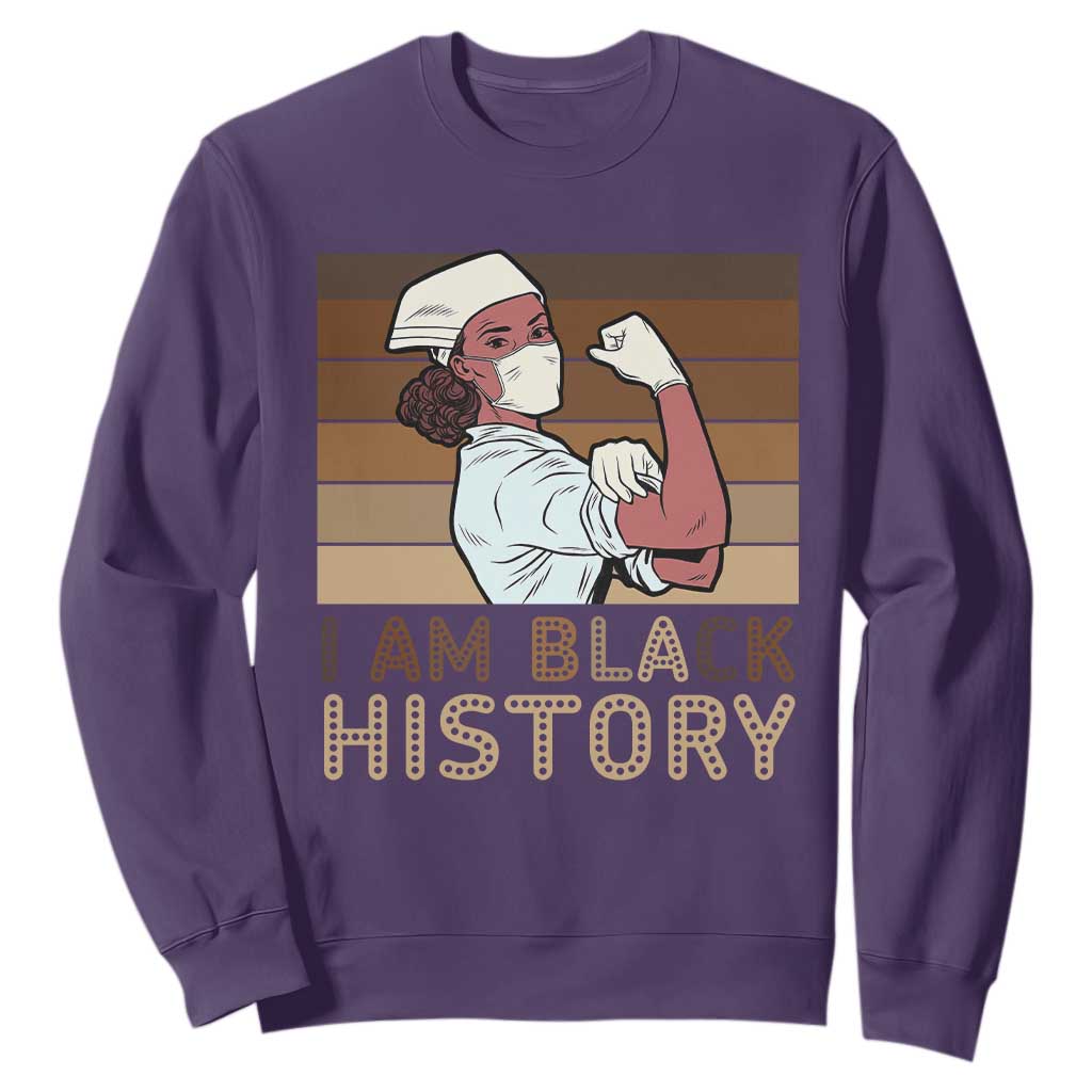 Proud Black Nurse Sweatshirt I Am Black History - African Pride