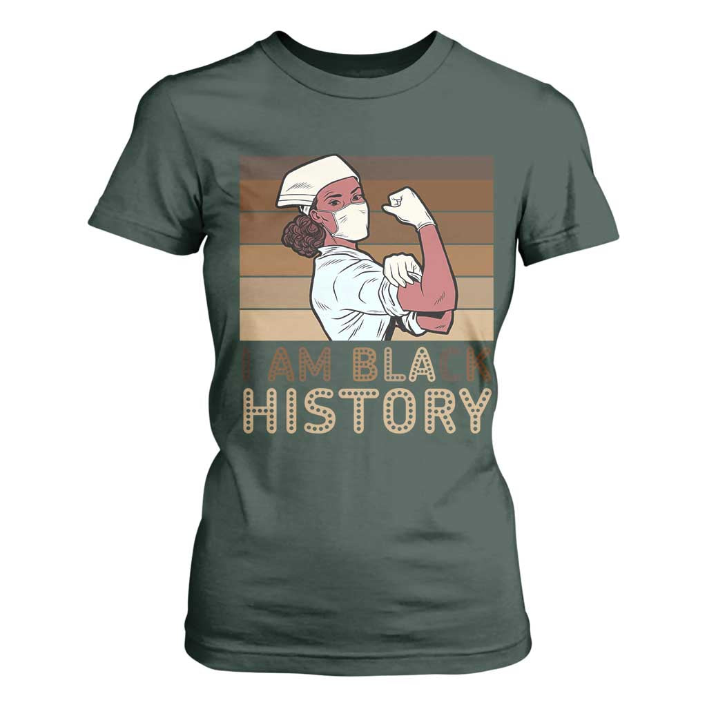 Proud Black Nurse T Shirt For Women I Am Black History - African Pride