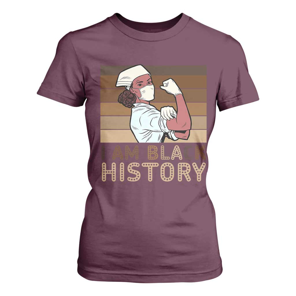 Proud Black Nurse T Shirt For Women I Am Black History - African Pride