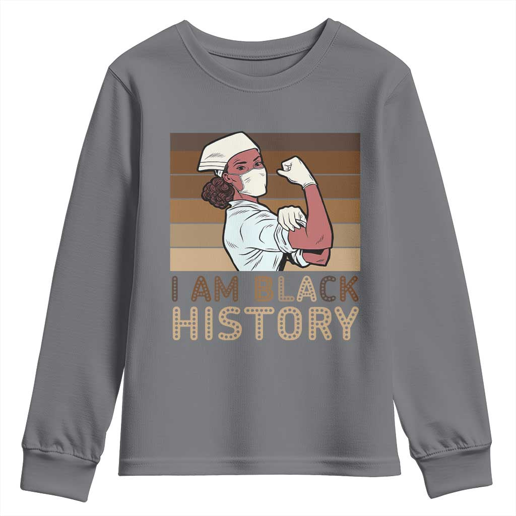 Proud Black Nurse Youth Sweatshirt I Am Black History - African Pride