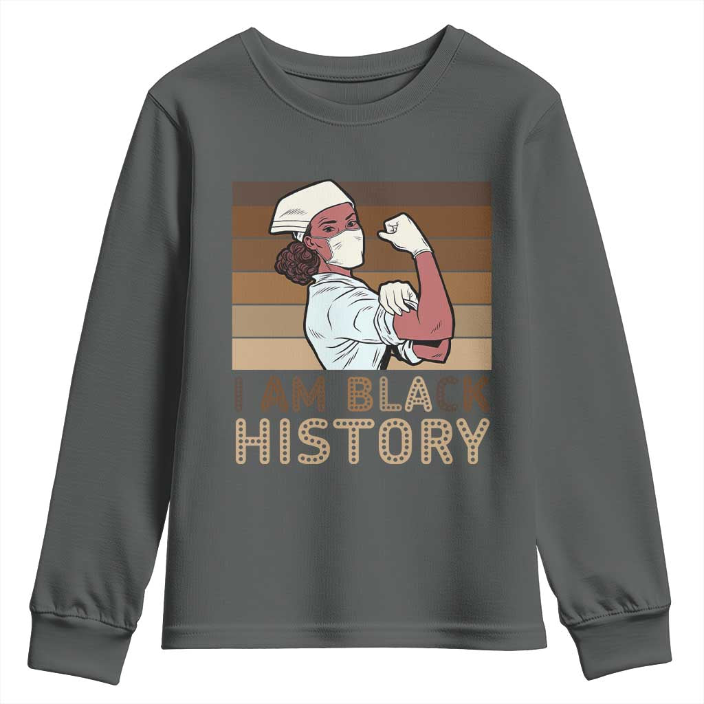 Proud Black Nurse Youth Sweatshirt I Am Black History - African Pride