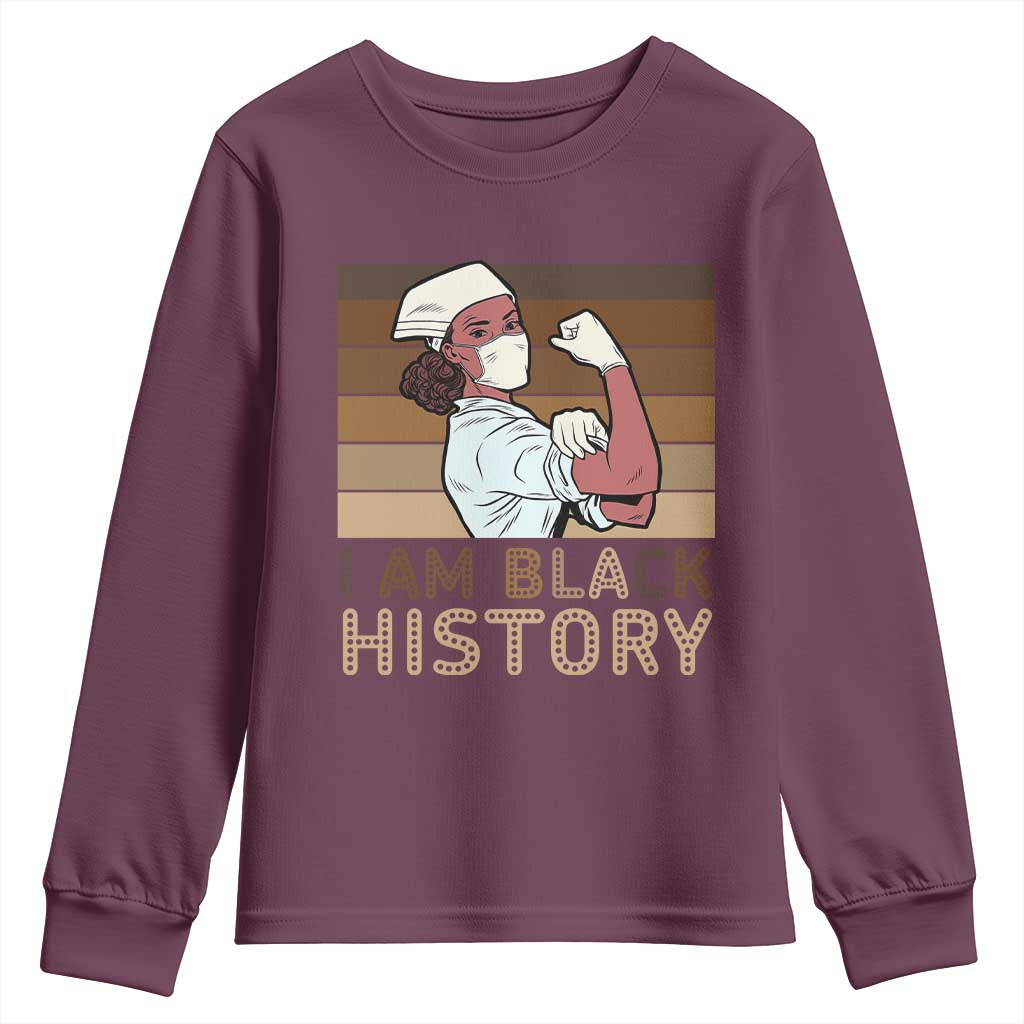 Proud Black Nurse Youth Sweatshirt I Am Black History - African Pride