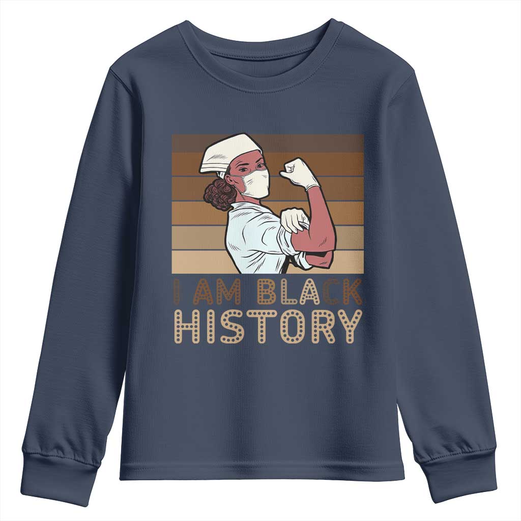 Proud Black Nurse Youth Sweatshirt I Am Black History - African Pride