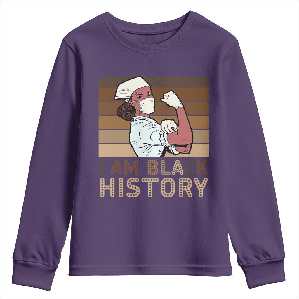 Proud Black Nurse Youth Sweatshirt I Am Black History - African Pride