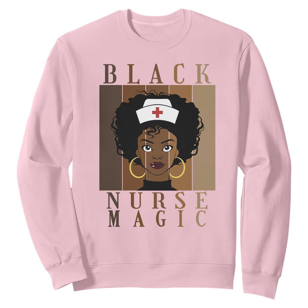 Black Nurse Magic Sweatshirt Black History Month Nurse Gift - African Pride