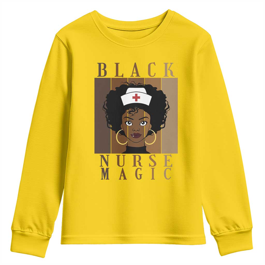 Black Nurse Magic Youth Sweatshirt Black History Month Nurse Gift - African Pride