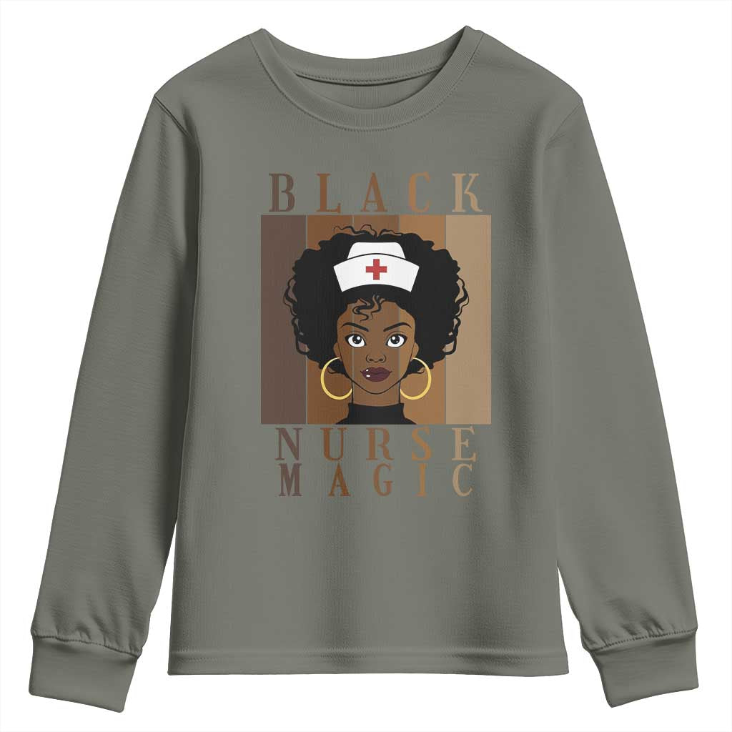 Black Nurse Magic Youth Sweatshirt Black History Month Nurse Gift - African Pride