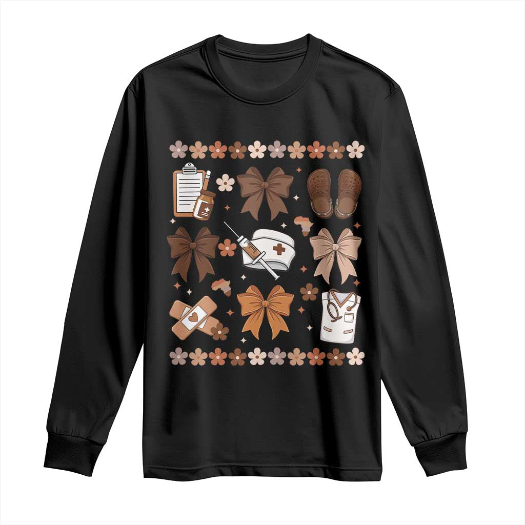 Proud Black Nurse Long Sleeve Shirt Gift For African Nurse Black History - African Pride