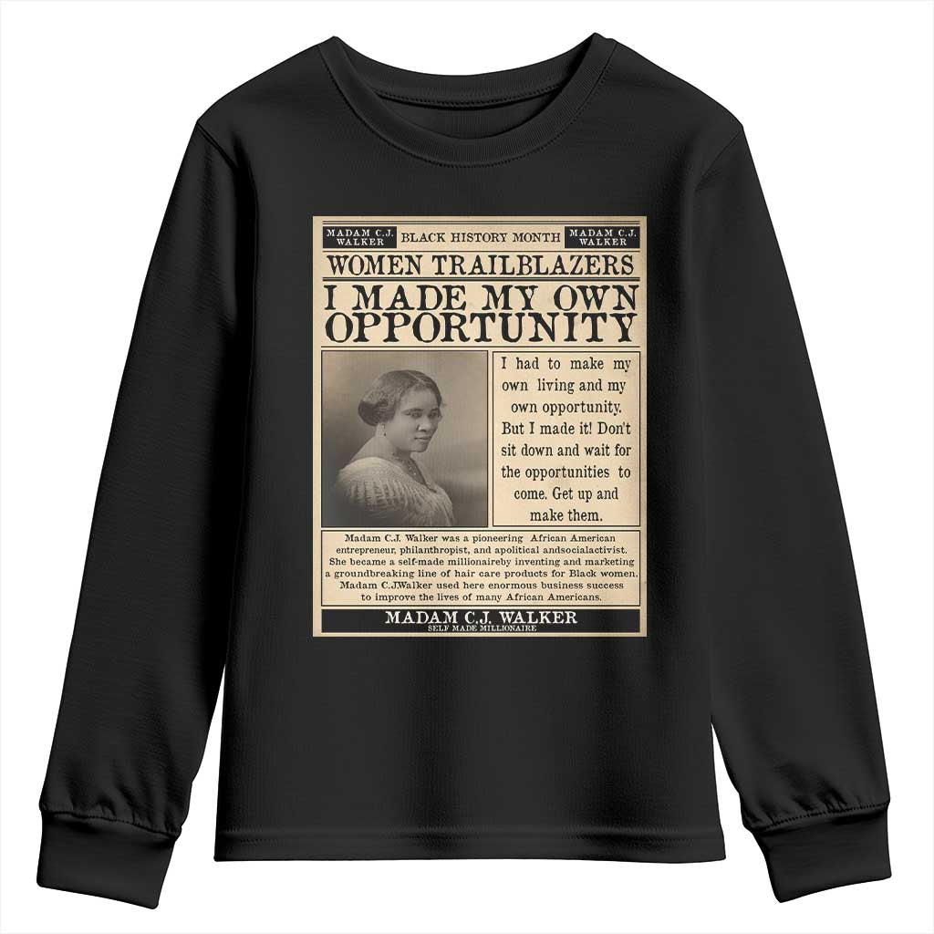 Madam C.J. Walker Youth Sweatshirt I Made My Own Opportunity - African Pride