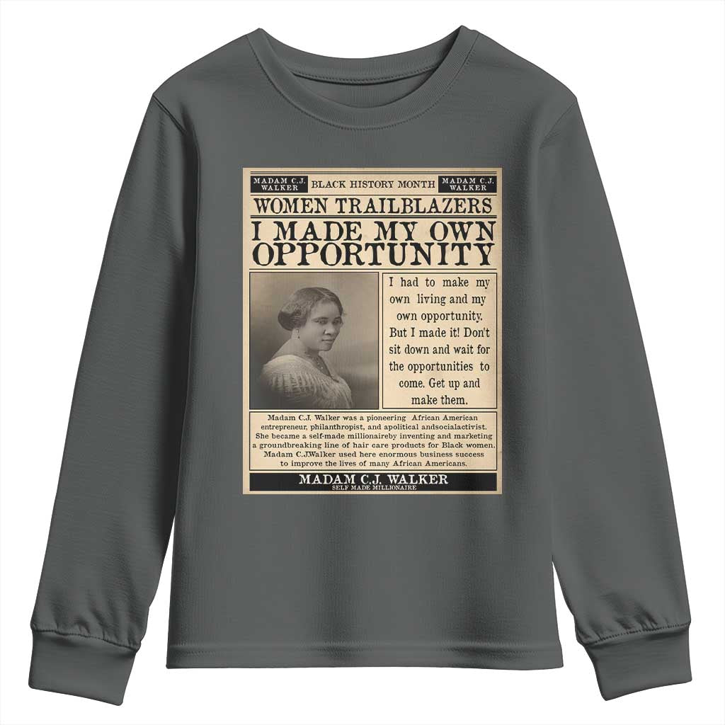 Madam C.J. Walker Youth Sweatshirt I Made My Own Opportunity - African Pride