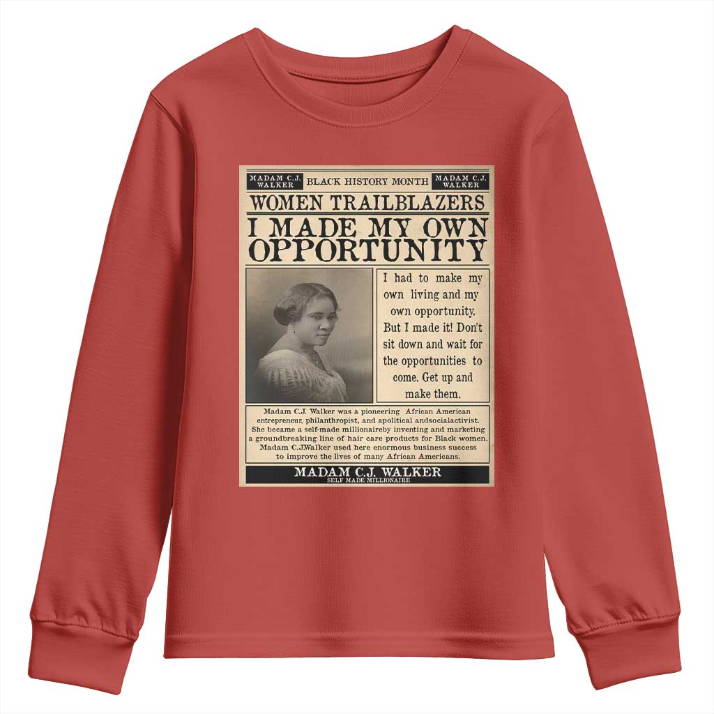 Madam C.J. Walker Youth Sweatshirt I Made My Own Opportunity - African Pride