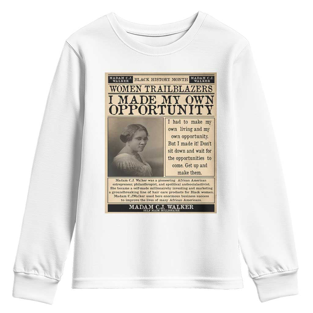 Madam C.J. Walker Youth Sweatshirt I Made My Own Opportunity - African Pride