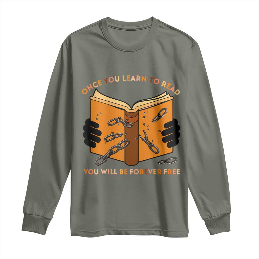 Breaking Every Chain Education Long Sleeve Shirt Frederick Douglass Quote - African Pride
