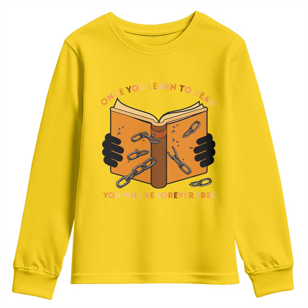 Breaking Every Chain Education Youth Sweatshirt Frederick Douglass Quote - African Pride