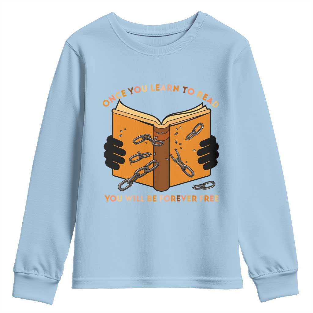 Breaking Every Chain Education Youth Sweatshirt Frederick Douglass Quote - African Pride