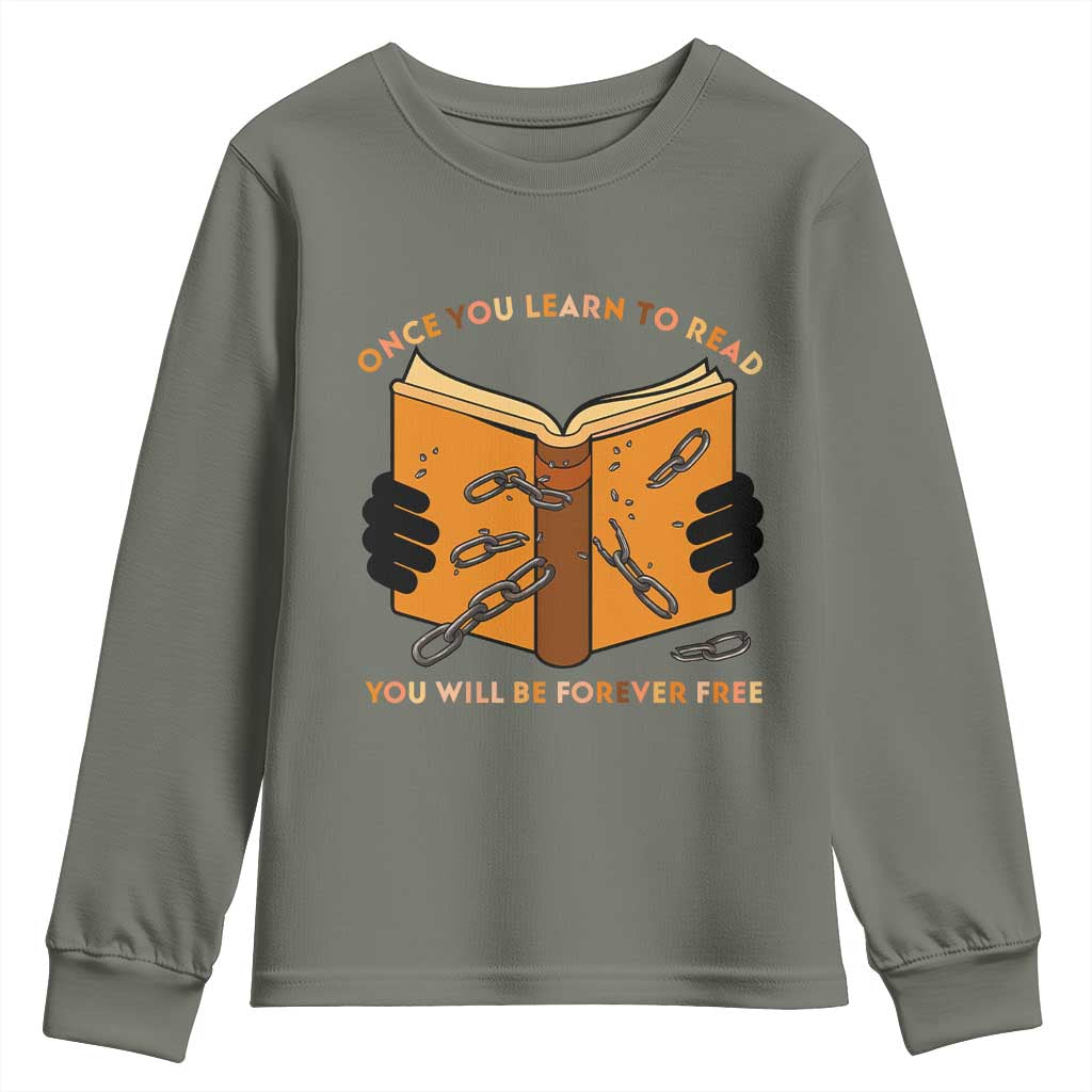 Breaking Every Chain Education Youth Sweatshirt Frederick Douglass Quote - African Pride