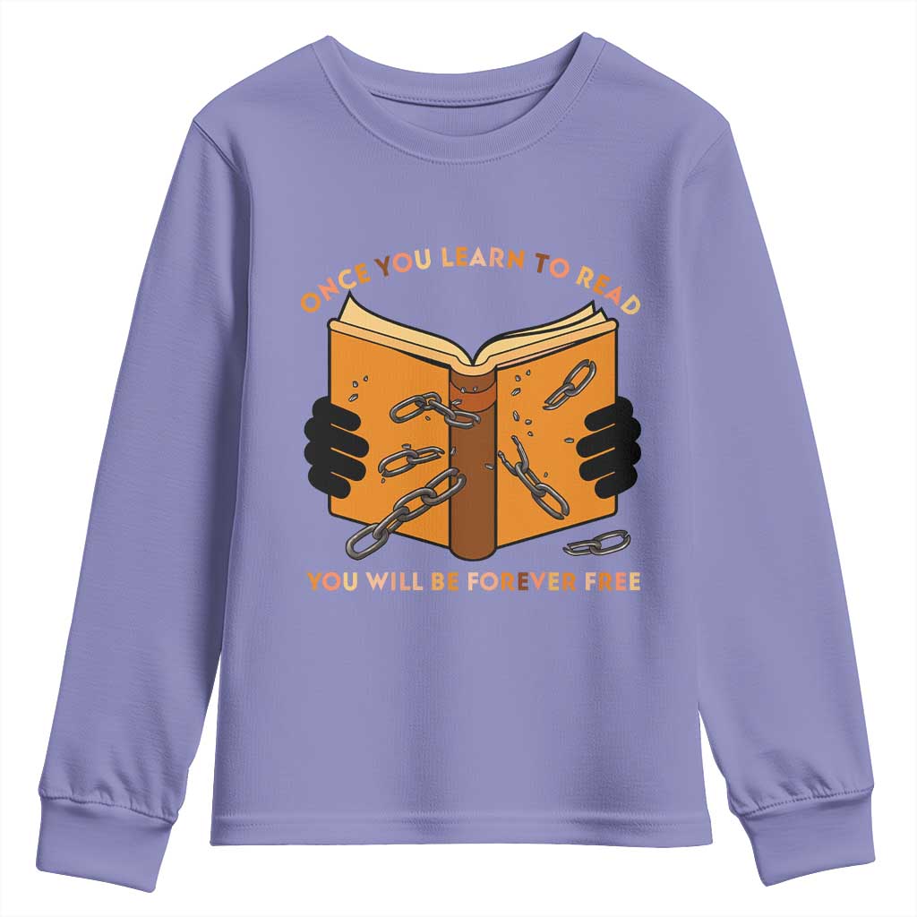 Breaking Every Chain Education Youth Sweatshirt Frederick Douglass Quote - African Pride