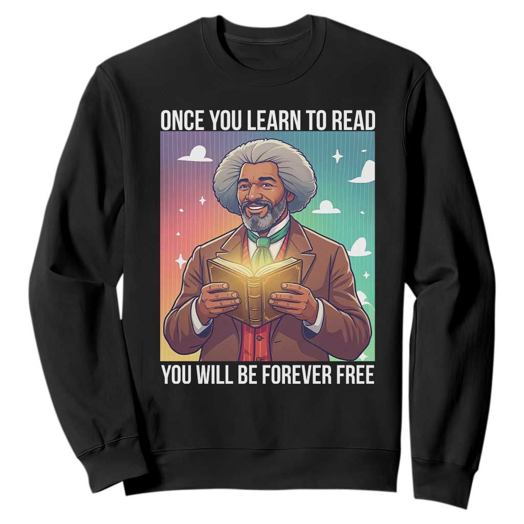 Frederick Douglass Reading And Freedom Sweatshirt African American Heritage - African Pride