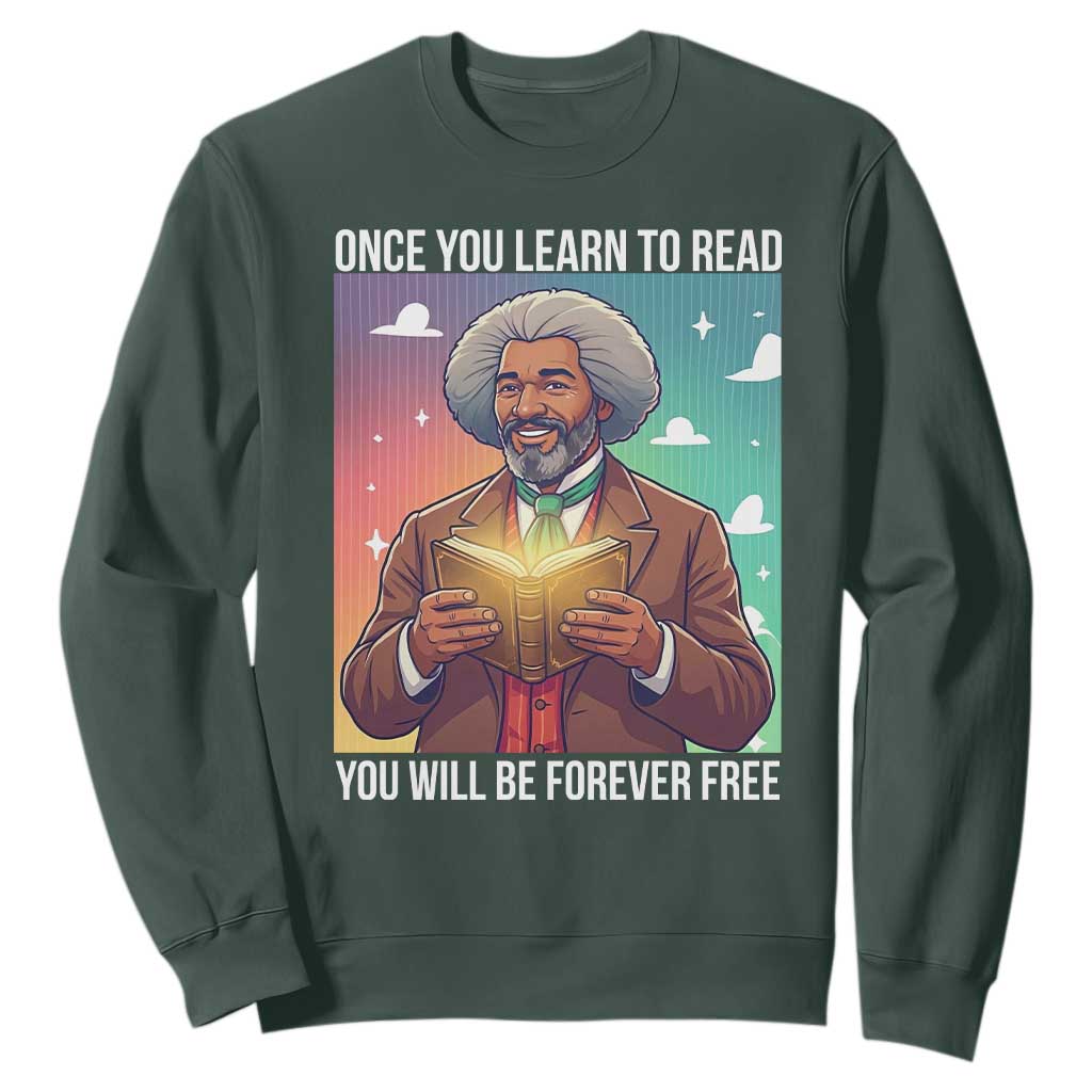Frederick Douglass Reading And Freedom Sweatshirt African American Heritage - African Pride