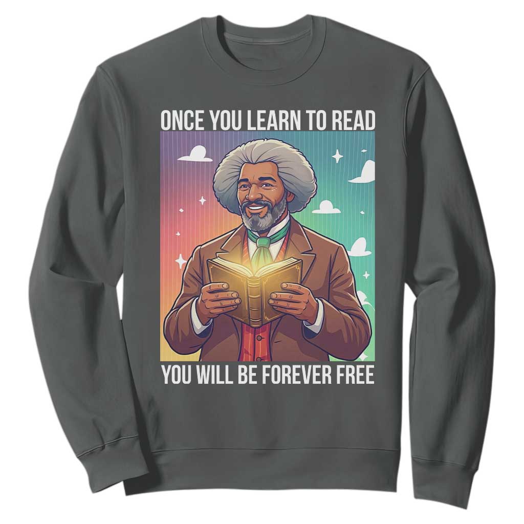 Frederick Douglass Reading And Freedom Sweatshirt African American Heritage - African Pride