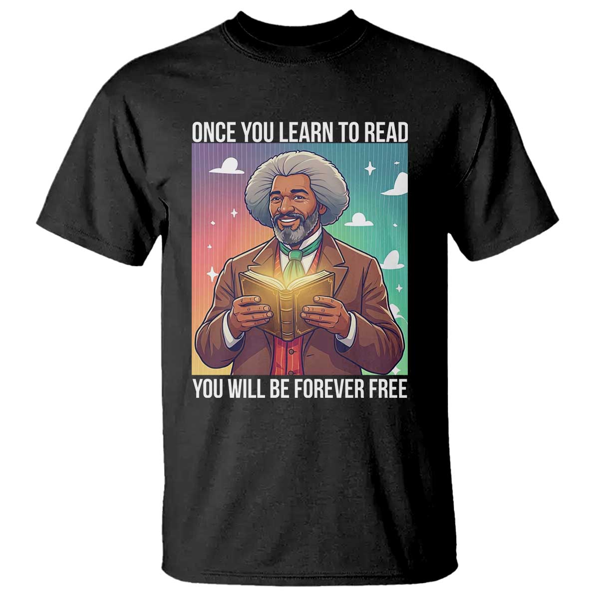 Frederick Douglass Reading And Freedom T Shirt African American Heritage - African Pride